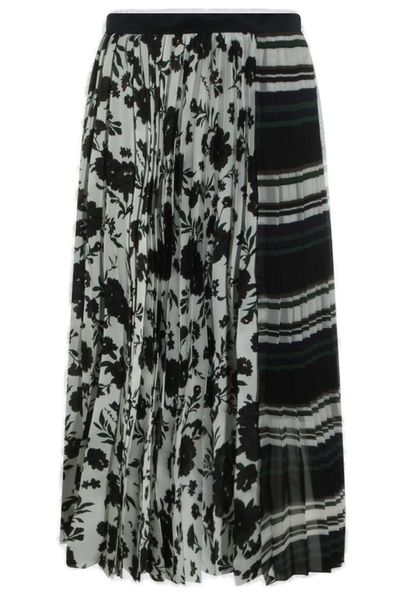 Sacai Floral Pleated Skirt