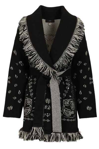 Alanui Bandana Fringe Wrap Cardigan