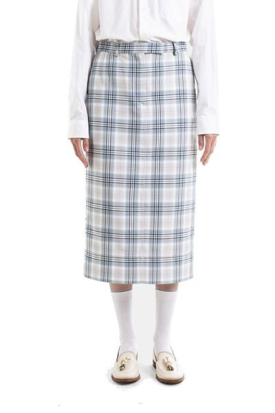Thom Browne Plaid Midi Skirt