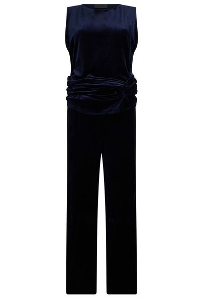 Alberta Ferretti Draped Waist Sleeveless Jumpsuit