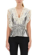 Rabanne Lace Sequin-Embellished Sleeveless Top